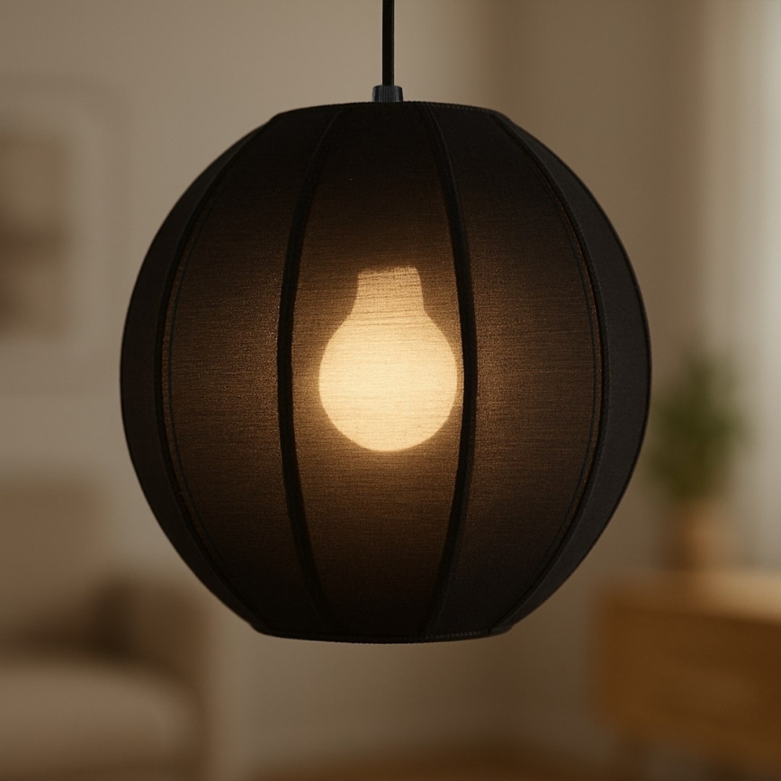 Pendente com cabo DANA 1xE27/15W/230V Ø 25 cm preto