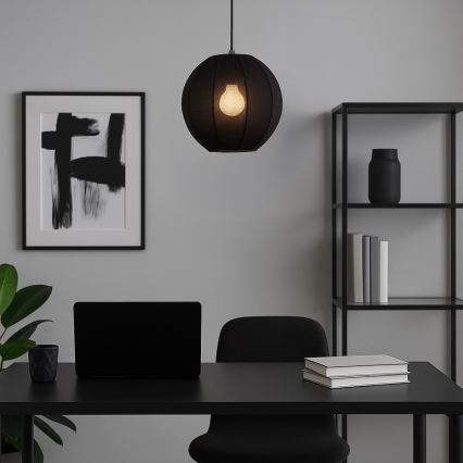 Pendente com cabo DANA 1xE27/15W/230V Ø 25 cm preto