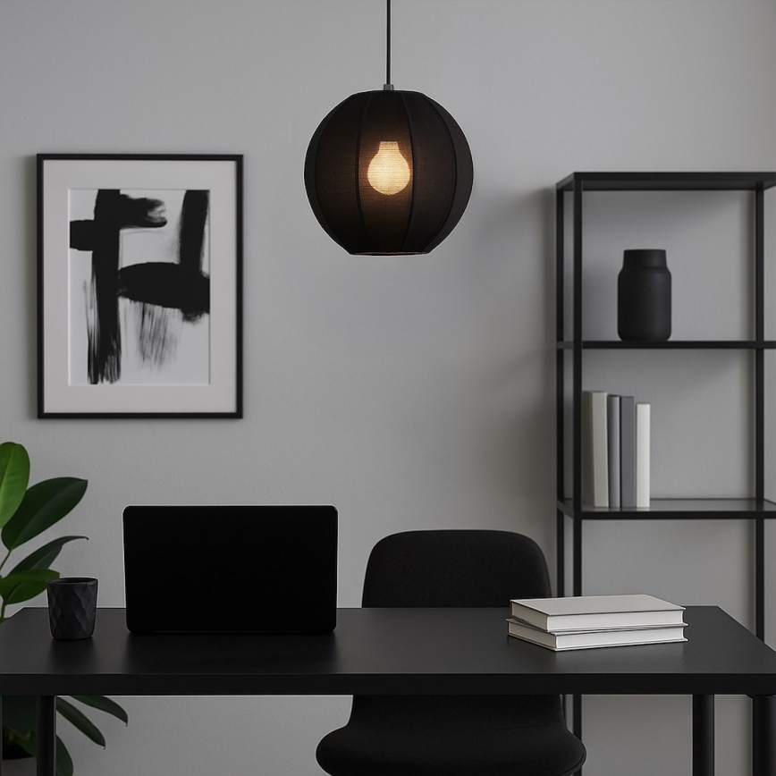 Pendente com cabo DANA 1xE27/15W/230V Ø 25 cm preto
