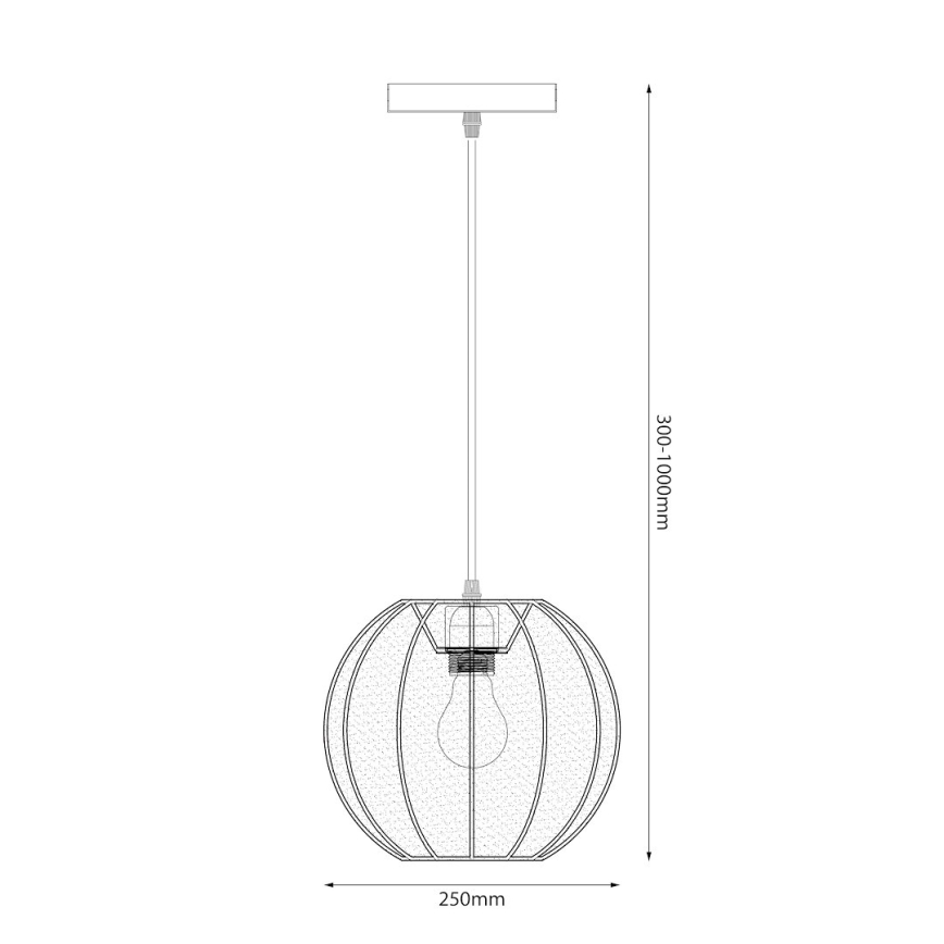 Pendente com cabo DANA 1xE27/15W/230V Ø 25 cm preto