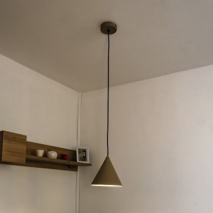 Pendente com cabo ETNA II 1x E27/15W/230V, diâmetro 18,5 cm, bege