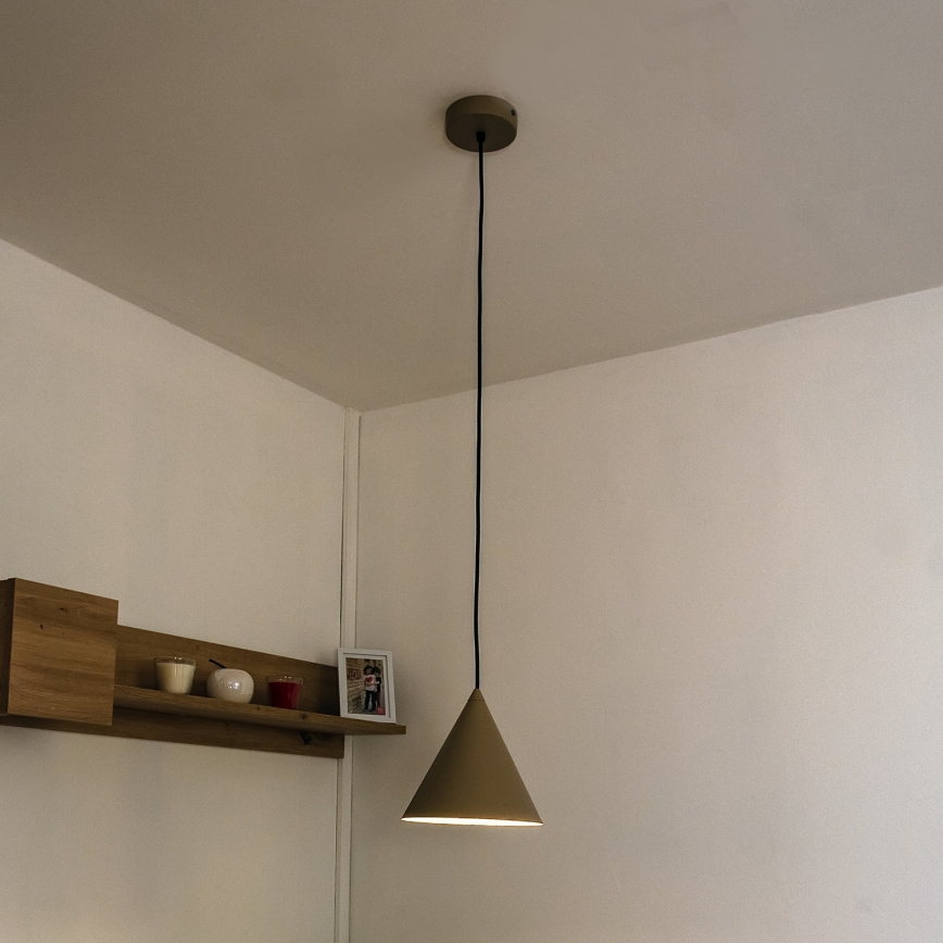 Pendente com cabo ETNA II 1x E27/15W/230V, diâmetro 18,5 cm, bege