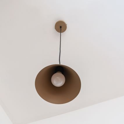 Pendente com cabo ETNA II 1x E27/15W/230V, diâmetro 18,5 cm, bege