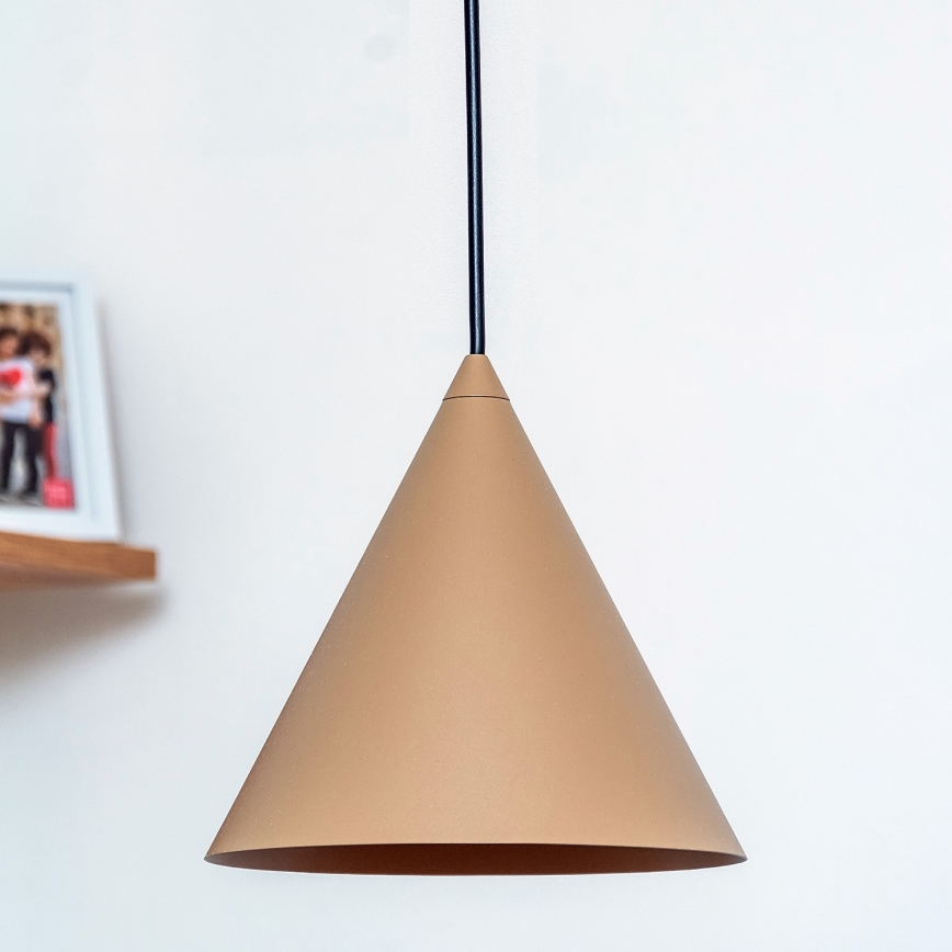 Pendente com cabo ETNA II 1x E27/15W/230V, diâmetro 18,5 cm, bege