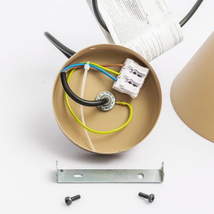 Pendente com cabo ETNA II 1x E27/15W/230V, diâmetro 18,5 cm, bege