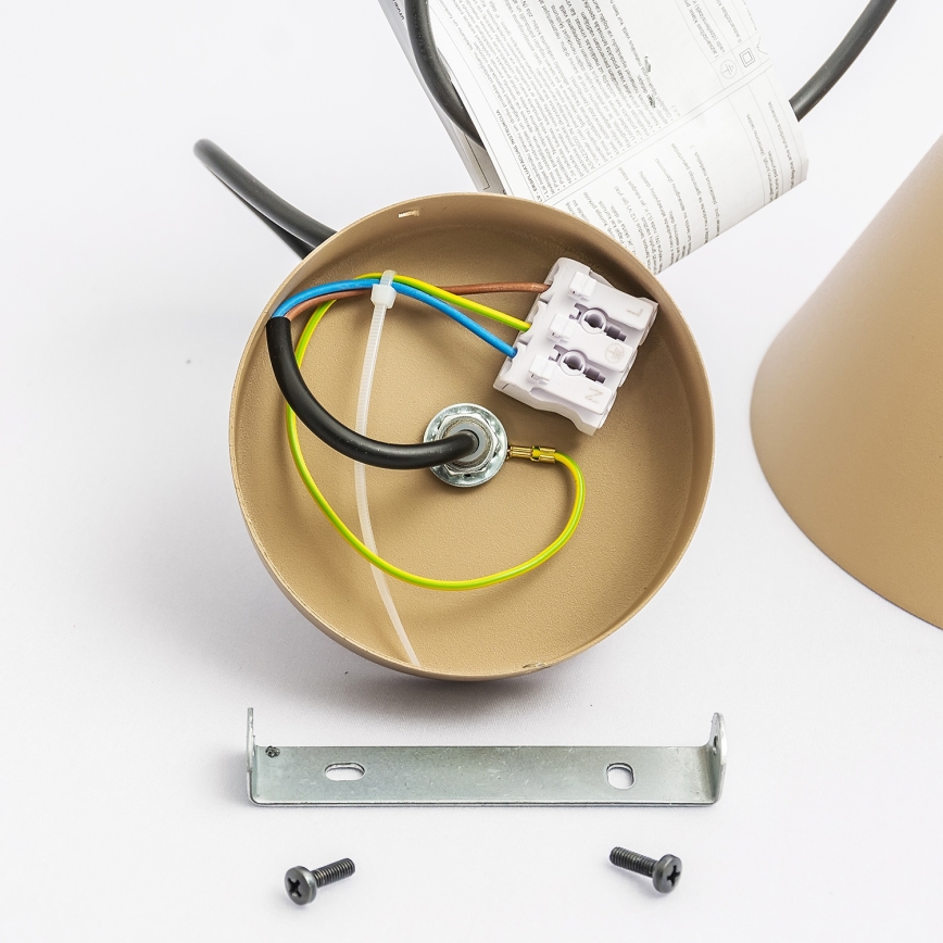 Pendente com cabo ETNA II 1x E27/15W/230V, diâmetro 18,5 cm, bege