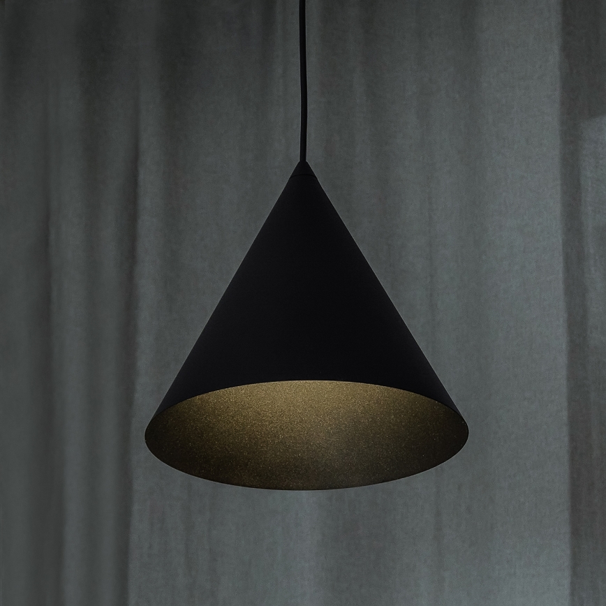 Pendente com cabo ETNA II 1xE27/15W/230V Ø 25 cm preto