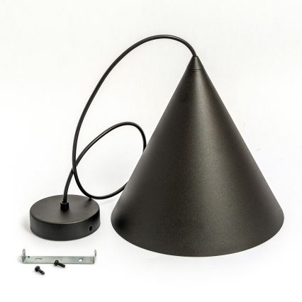 Pendente com cabo ETNA II 1xE27/15W/230V Ø 25 cm preto