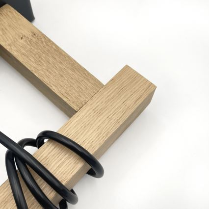 Pendente com cabo LEANDRA 1xE27/15W/230V carvalho/preto