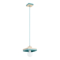 Pendente com cabo MIKO 1xE27/15W/230V verde-menta/bege