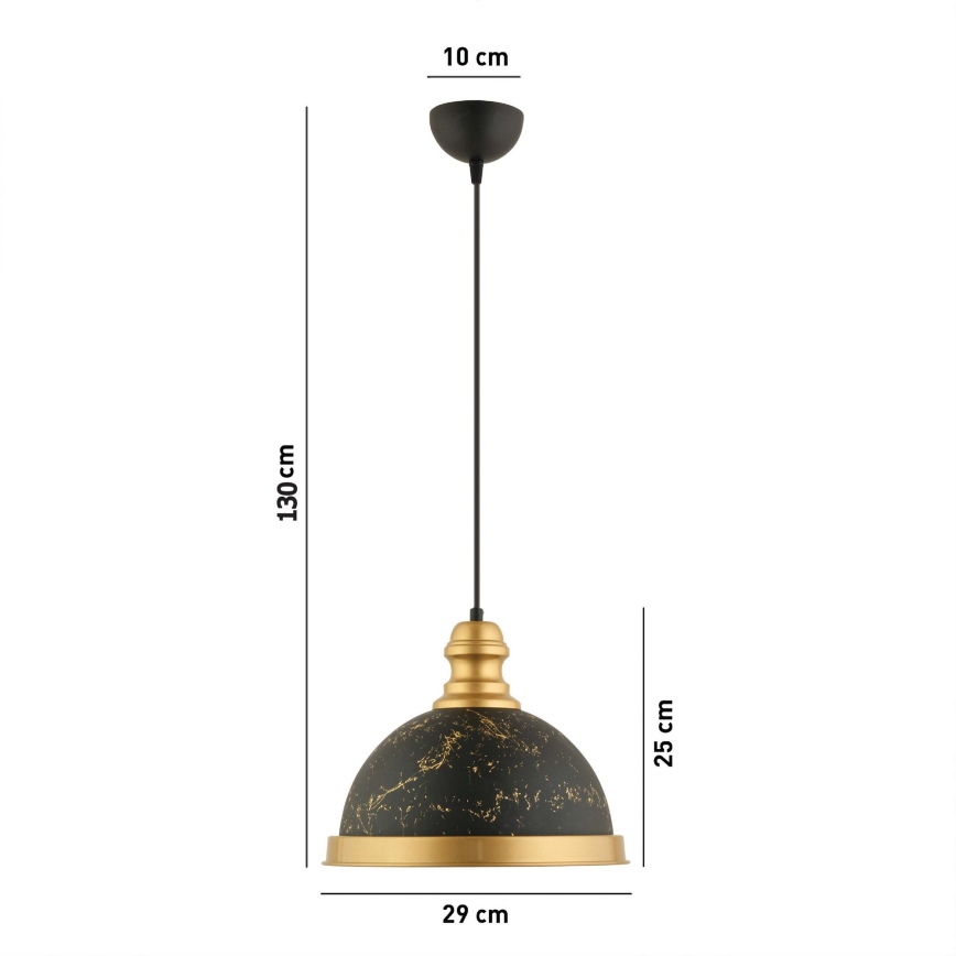 Pendente com cabo MONZA 1xE27/40W/230V, diâmetro 29 cm, preto/bronze
