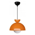 Pendente com cabo SALVA 1xE27/15W/230V laranja