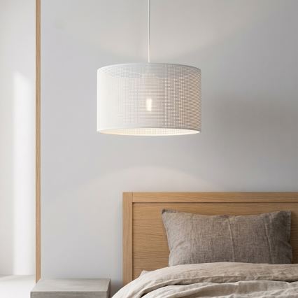 Pendente com cabo SIRJA PLISADO 1xE27/15W/230V Ø 35 cm branco