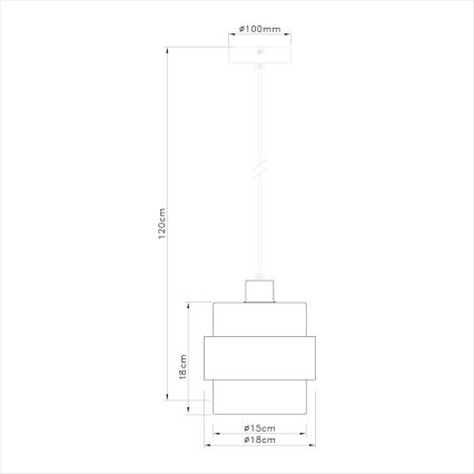Pendente com cabo VALENTINO 1xE27/15W/230V bege/transparente