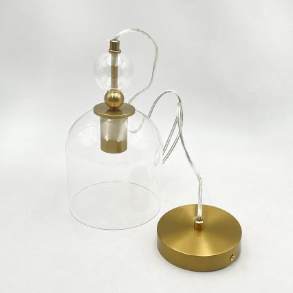 Pendente com cabo VELARE 1xE27/15W/230V dourado/transparente