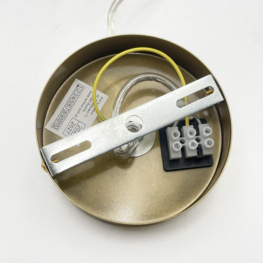 Pendente com cabo VELARE 1xE27/15W/230V dourado/transparente