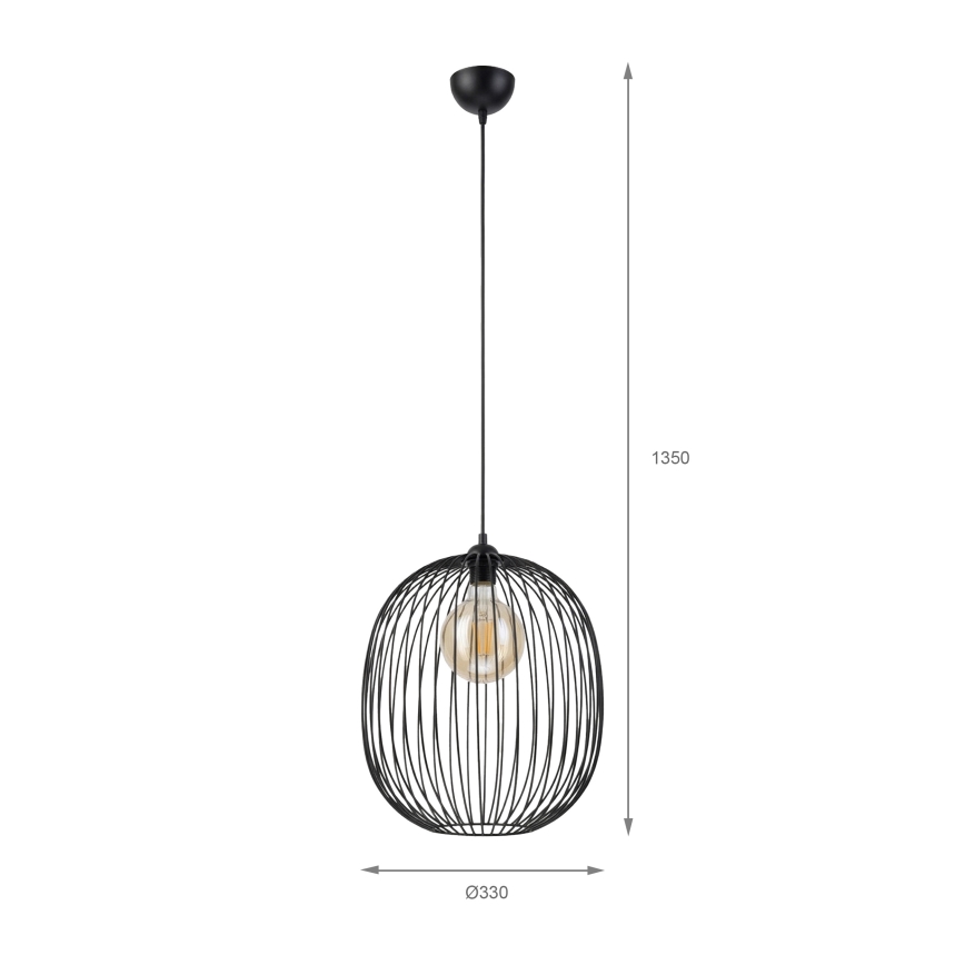 Pendente com cabo VELARE 1xE27/15W/230V dourado/transparente