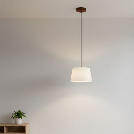 Pendente em cabo AIDA 1xE27/60W/230V Ø 25 cm carvalho/nogueira/branco