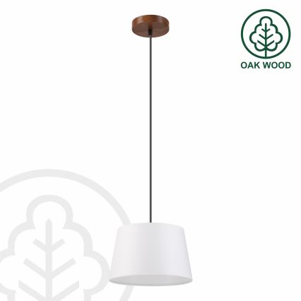 Pendente em cabo AIDA 1xE27/60W/230V Ø 25 cm carvalho/nogueira/branco