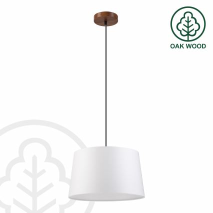 Pendente em cabo AIDA 1xE27/60W/230V, Ø 35 cm, carvalho/nogueira/branco