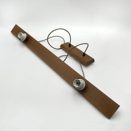 Pendente em cabo AIDA 2xE27/15W/230V Ø 35 cm carvalho/creme