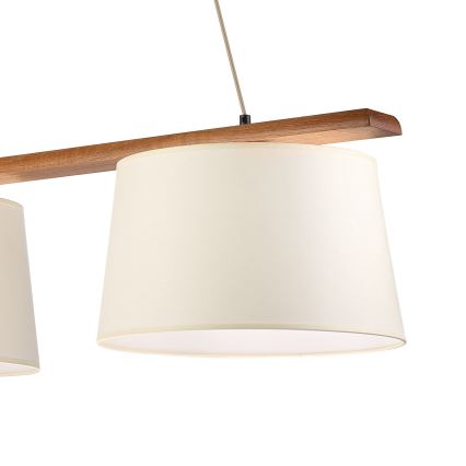Pendente em cabo AIDA 2xE27/15W/230V Ø 35 cm carvalho/creme
