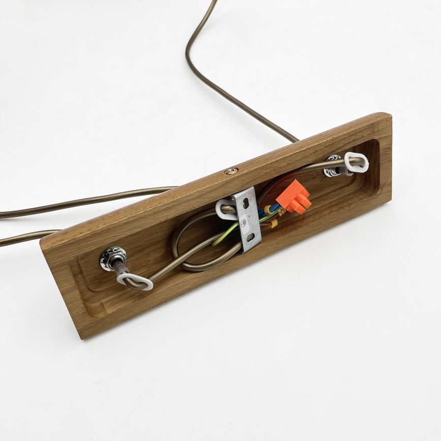 Pendente em cabo AIDA 3xE27/15W/230V Ø 25 cm carvalho/creme