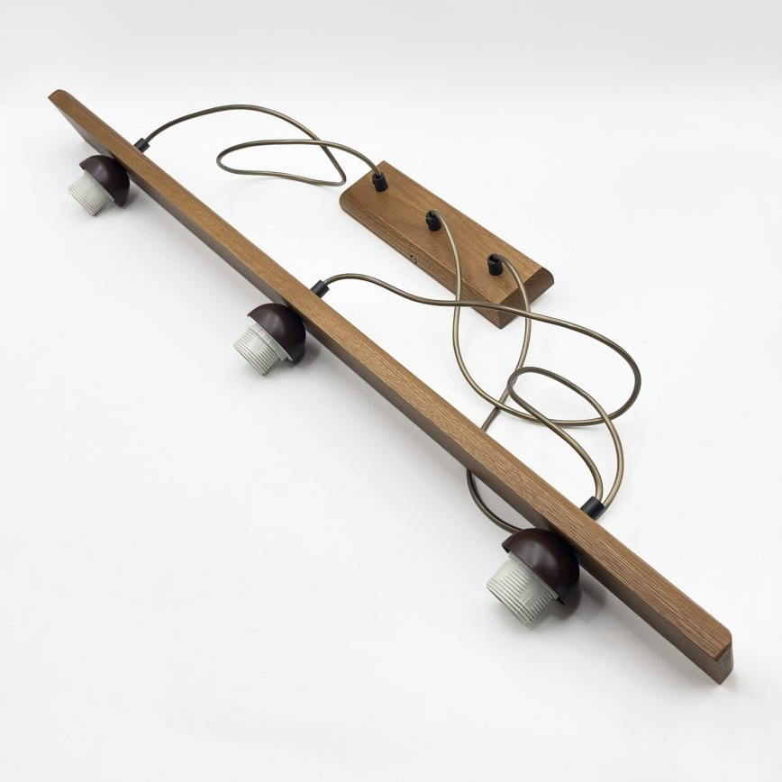 Pendente em cabo AIDA 3xE27/15W/230V Ø 25 cm carvalho/creme