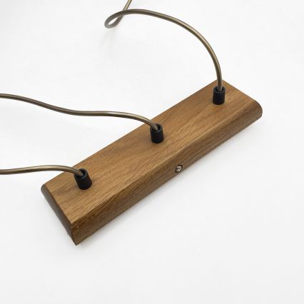Pendente em cabo AIDA 3xE27/15W/230V Ø 25 cm carvalho/creme