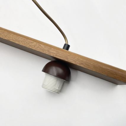 Pendente em cabo AIDA 3xE27/15W/230V Ø 25 cm carvalho/creme