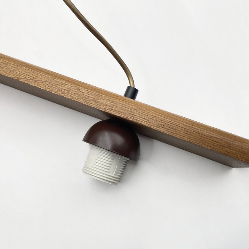 Pendente em cabo AIDA 3xE27/15W/230V Ø 25 cm carvalho/creme