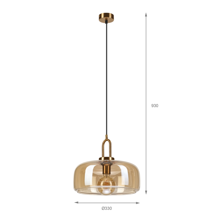 Pendente em cabo AMAYA 1xE27/15W/230V dourado/bege fumê