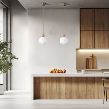 Pendente em cabo BALLO 1xE14/10W/230V bege