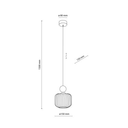 Pendente em cabo BALLO 1xE14/10W/230V bege