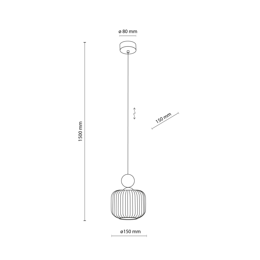 Pendente em cabo BALLO 1xE14/10W/230V bege