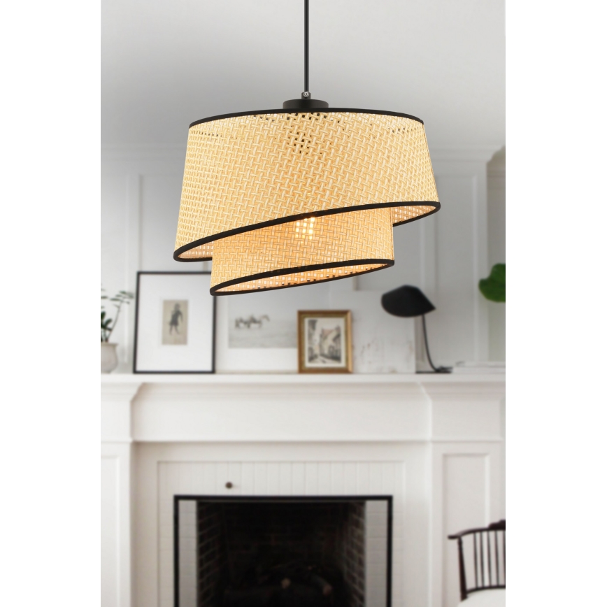 Pendente em cabo BARETTE 1xE27/60W/230V bege/preto