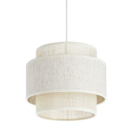 Pendente em cabo BOHO 1xE27/60W/230V, diâmetro 20 cm, creme/juta