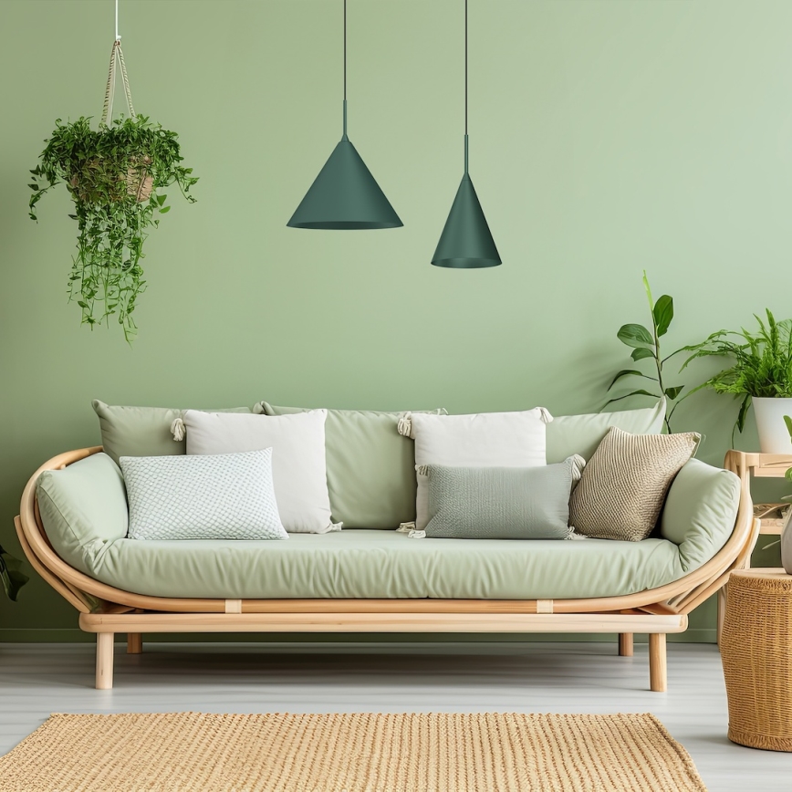 Pendente em cabo CAPITAL 1xGX53/15W/230V Ø 32 cm verde