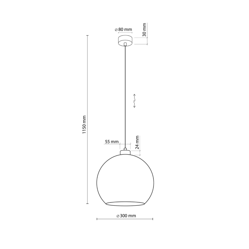 Pendente em cabo CUBUS 1xE27/15W/230V preto/verde fumê