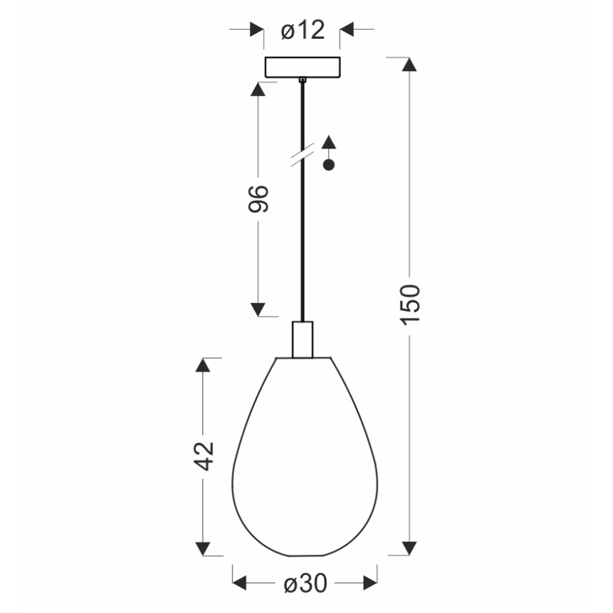 Pendente em cabo DENSO 1xGU10/10W/230V Ø 30 cm cobre/preto
