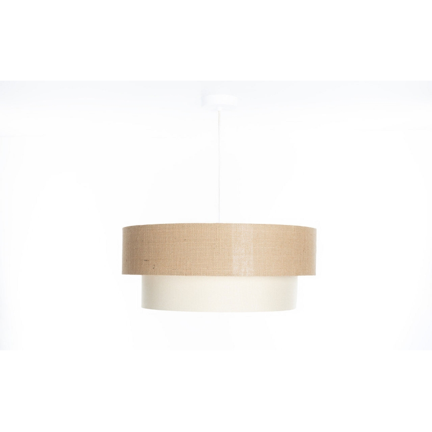 Pendente em cabo DUO 1xE27/60W/230V Ø 50 cm bege/creme