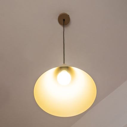 Pendente em cabo ETNA II 1xE27/15W/230V, diâmetro 25 cm, bege
