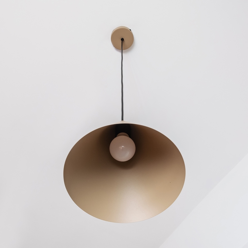 Pendente em cabo ETNA II 1xE27/15W/230V, diâmetro 25 cm, bege