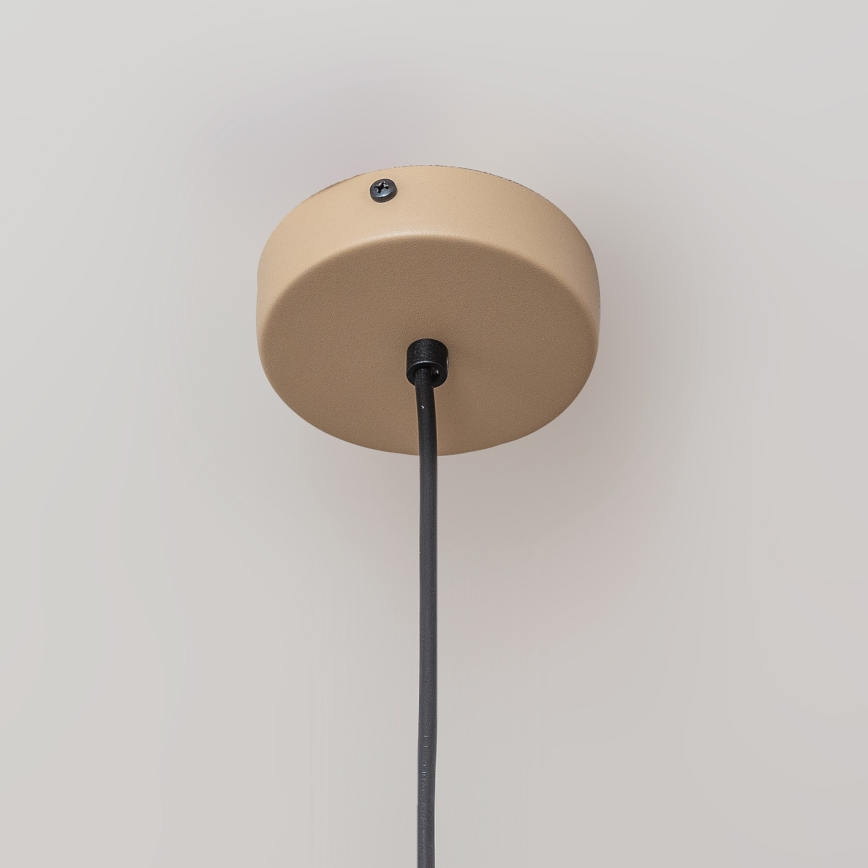 Pendente em cabo ETNA II 1xE27/15W/230V, diâmetro 25 cm, bege