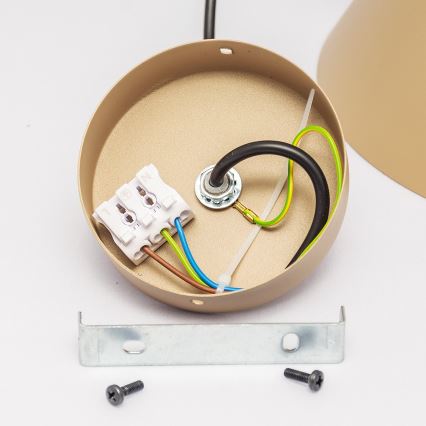 Pendente em cabo ETNA II 1xE27/15W/230V, diâmetro 25 cm, bege