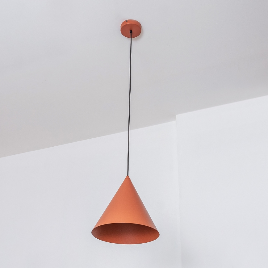 Pendente em cabo ETNA II 1xE27/15W/230V Ø 25 cm laranja