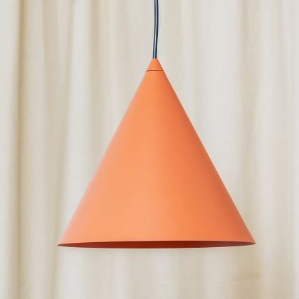 Pendente em cabo ETNA II 1xE27/15W/230V Ø 25 cm laranja