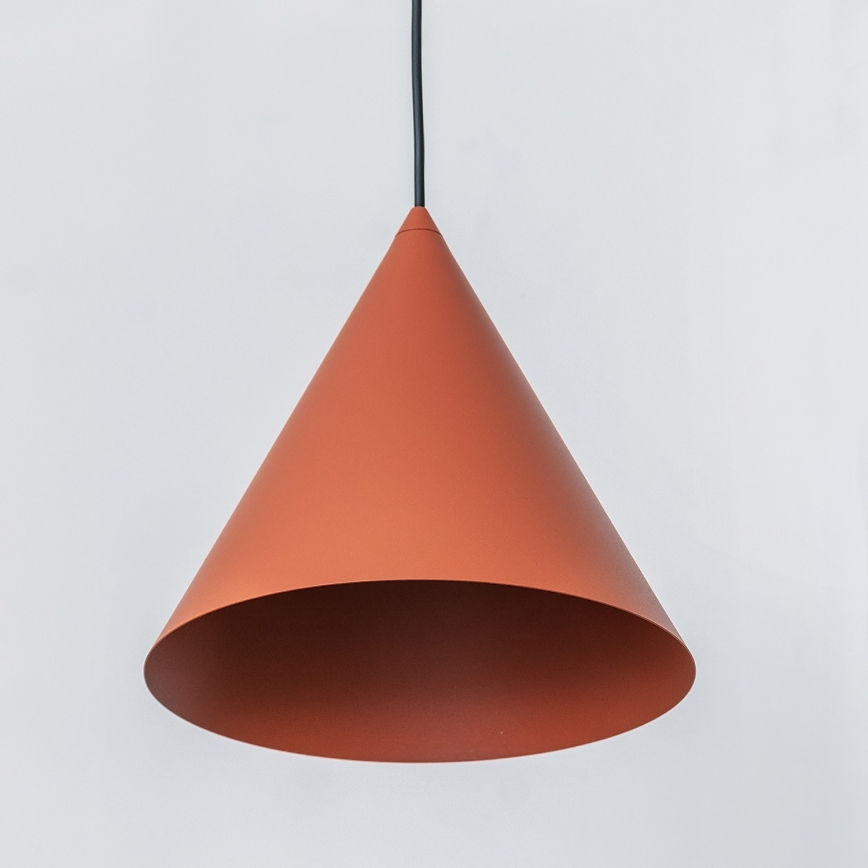 Pendente em cabo ETNA II 1xE27/15W/230V Ø 25 cm laranja