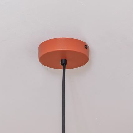 Pendente em cabo ETNA II 1xE27/15W/230V Ø 25 cm laranja