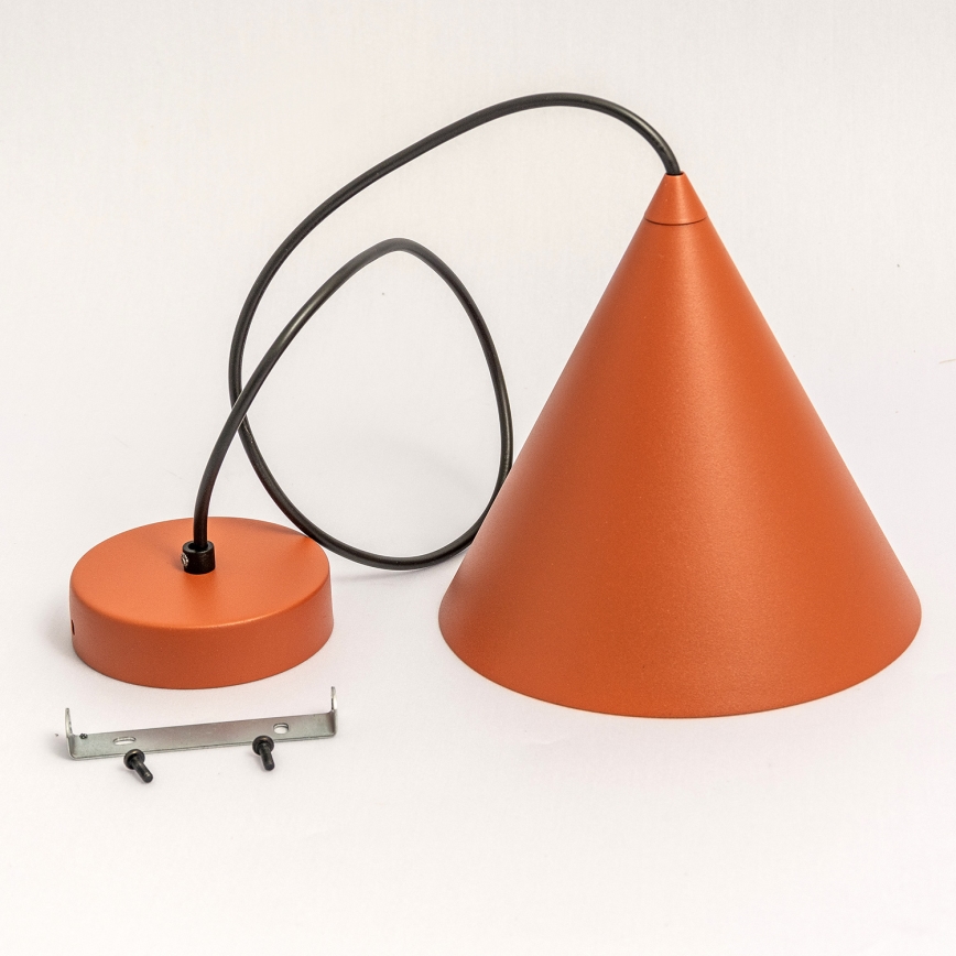 Pendente em cabo ETNA II 1xE27/15W/230V Ø 25 cm laranja